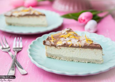 Citronový tofu cheesecake  s kakaovou polevou