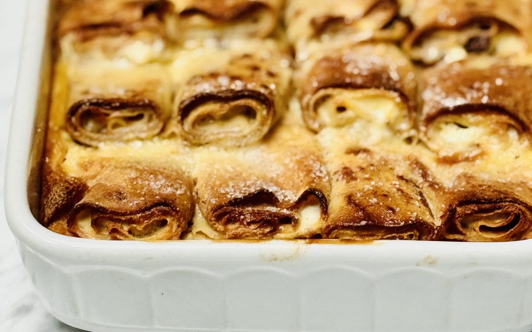 Zapečené palačinky s tvarohem a rozinkami